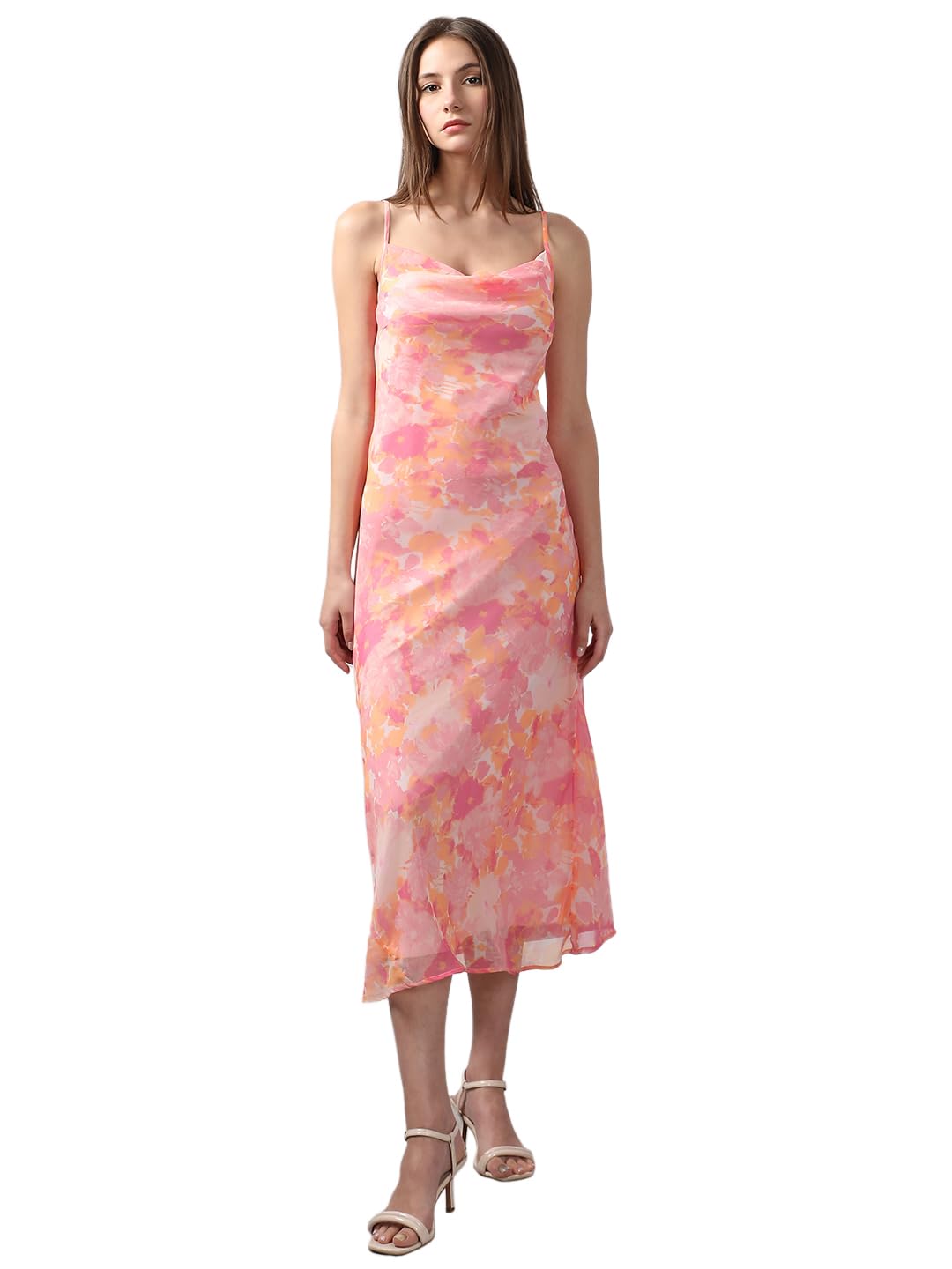 VERO MODA Women's Fit and Flare Pink Dress