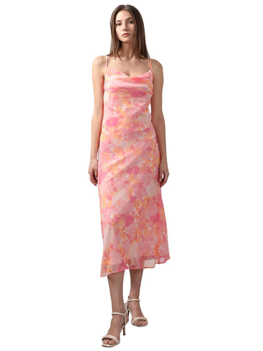 VERO MODA Women's Fit and Flare Pink Dress