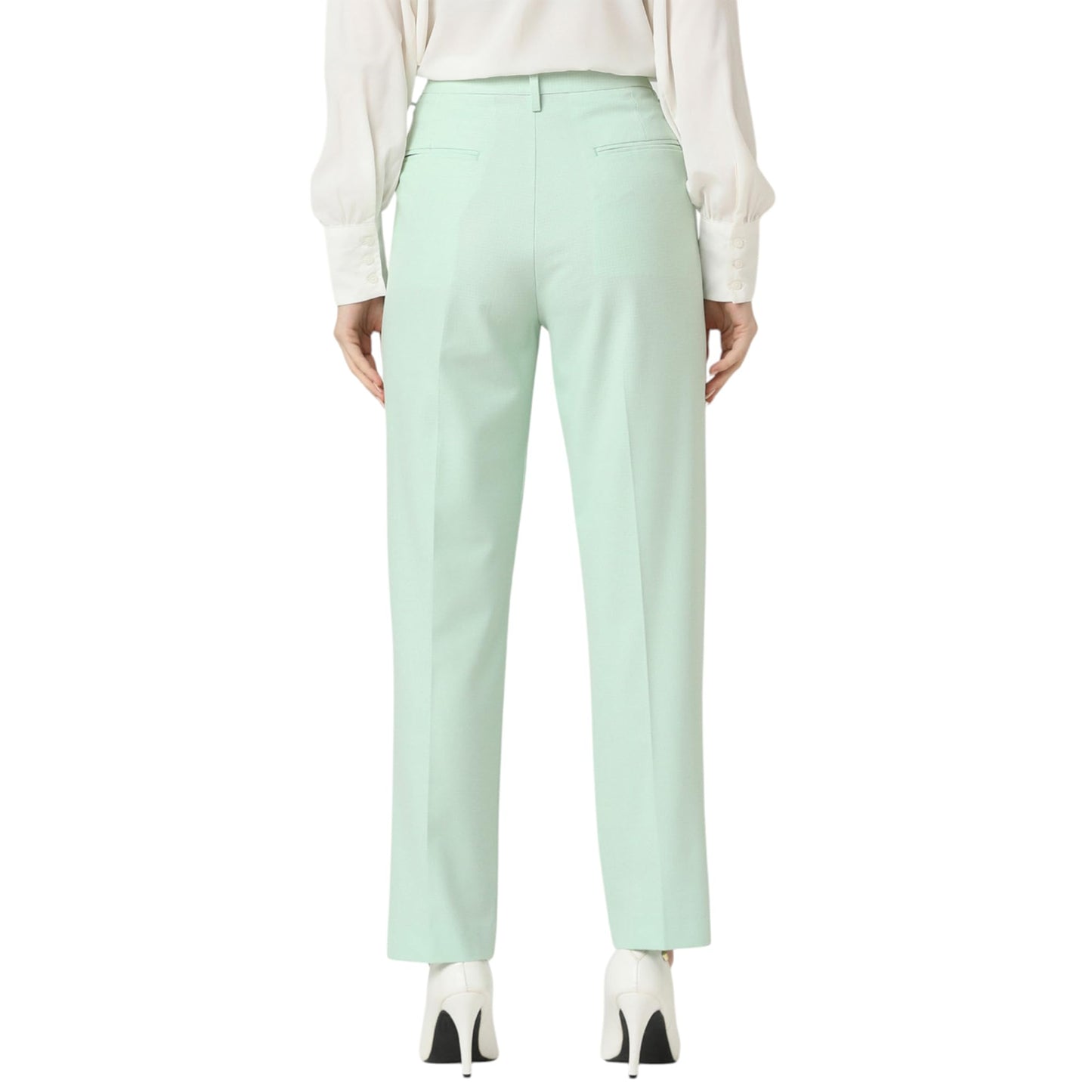 Van Heusen Women's Regular Fit Mid Rise Casual Straight Pants