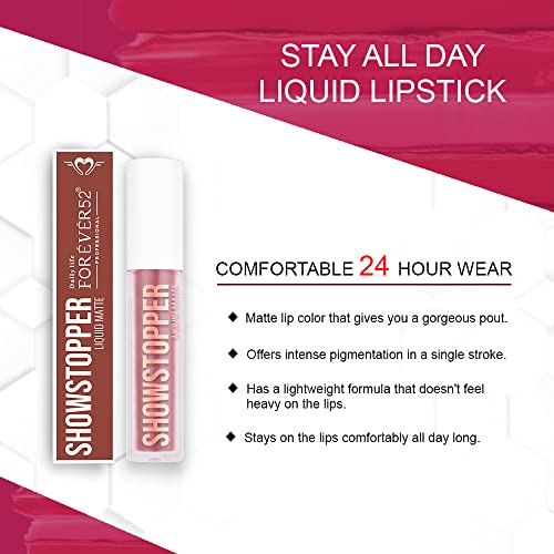 Daily Life Forever52 Showstopper Liquid Lipstick (Trendsetter-08) Long-lasting up to 12 Hours Stay |Matte Finish |Vegan & Cruelty Free