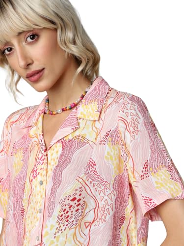 ONLY Women Printed Viscose Regular Fit Multicolor Shirt