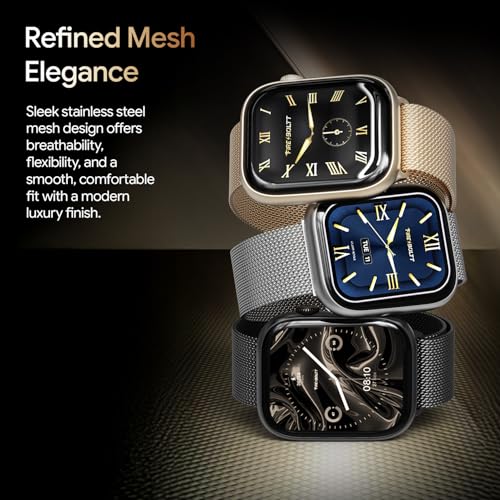 Fire-Boltt Ninja X Ring Smart Watch 1.96" Always On Display Bluetooth Calling, Voice Assistant, SpO2 & Heart Rate, 120+ Sports Modes, IP67 Waterproof Smartwatch for Men & Women - Silver Link