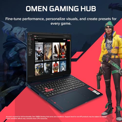HP HyperX OMEN 16 (Valorant Edition) AMD Ryzen 7 8745HX, 8GB-RTX 5060, 16GB DDR5 (Upgradeable) Care