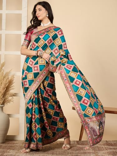 AKHILAM Women's Kanjivaram Woven Soft Silk Saree With Blouse Piece
