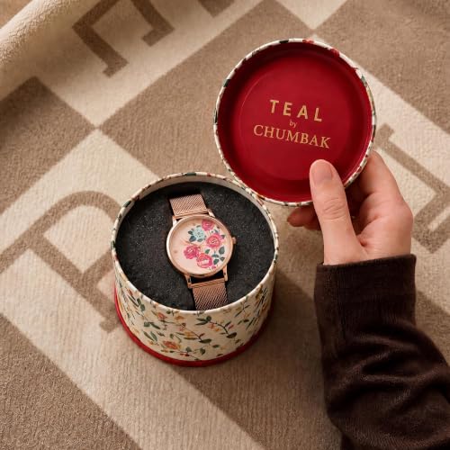 TEAL BY CHUMBAK Round Dial Analog Hand Watch for Women, Gifts for Women/Girls/Ladies, Stylish Fashion Watch for Casual/Work