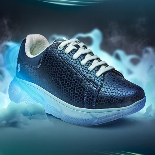 SOLETHREADS Gator | Casual Sneaker Lightweight Cushioned Lace-up Shoes for Women | Blue | 8UK