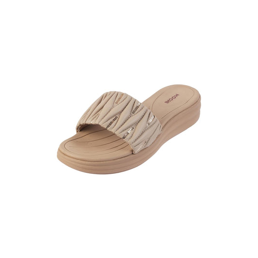 Mochi Women Beige Wedge Heel Fashion Slip-on Sandal UK/7 EU/40 (41-289)