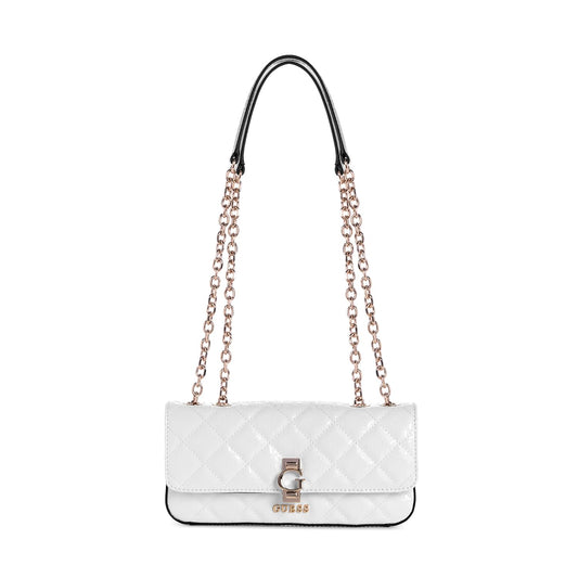 Guess Women White Quilted Bessey Convertible Crossbody Bag