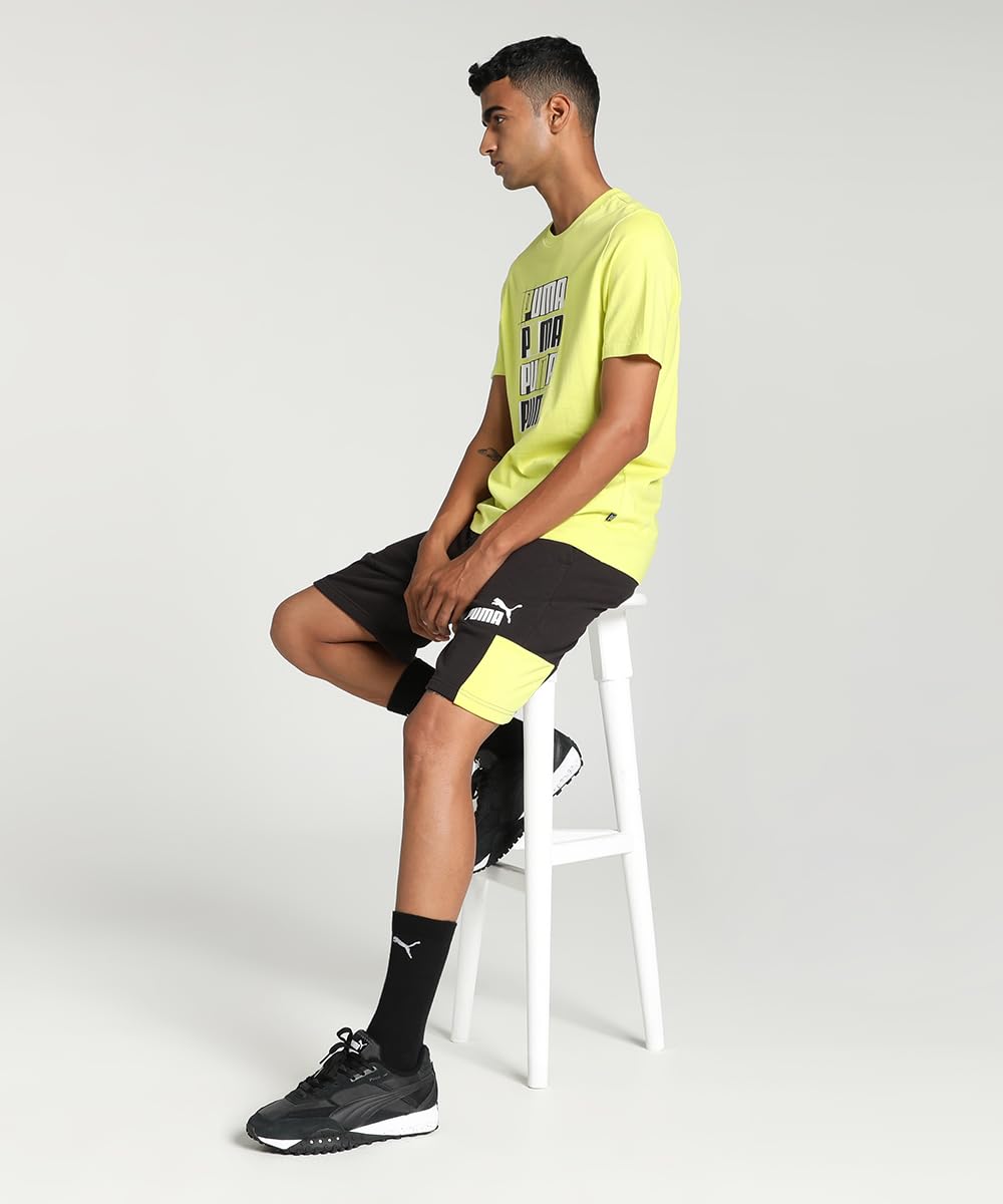 Puma Mens ESS+ Logo LAB Tee, Lime Sheen, M (67897638)