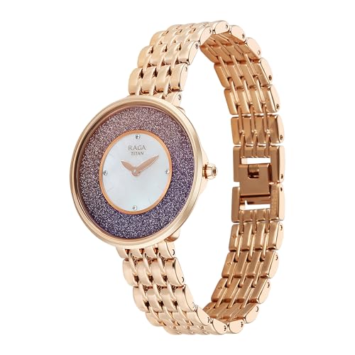 Titan Raga Glimmers Quartz White Round Dial Women's Watch | Water Resistant Watch | Watches for Women Analog - 95336WM01F