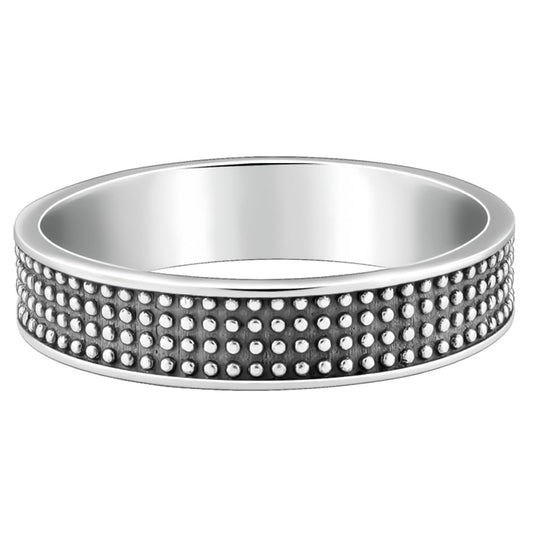 GIVA 925 Oxidised Silver Alpha Ring for Him, Fixed Size, Indian -20 | Gifts for Men and Boys | With Certificate of Authenticity and 925 Stamp | 6 Months Warranty