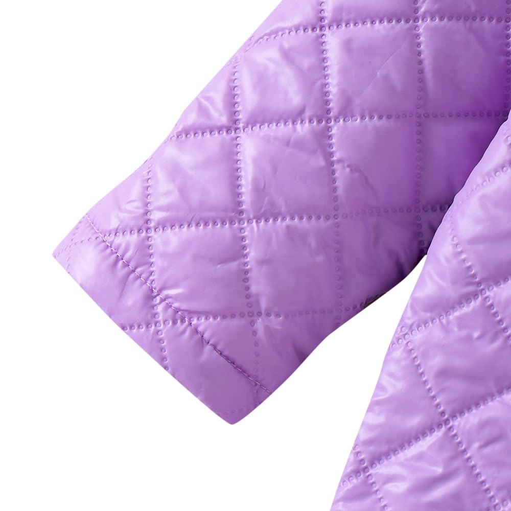 Hopscotch Girls Full Sleeves Textured Print Purple Jackets For Ages (4-5 Years)