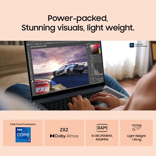 Samsung Galaxy Book4 (Gray, 16GB RAM, 512GB SSD) | 15.6" Full HD Screen | Intel Core i7 1355U Processor | Windows 11 Home | MS Office 2021 | Fingerprint Reader | Intel Iris XE Graphics | RJ45 LAN Port