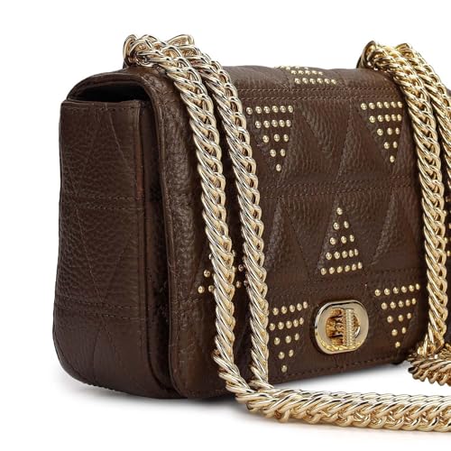 Da Milano Leather Shoulder Bag for Women - Brown (00378OL)