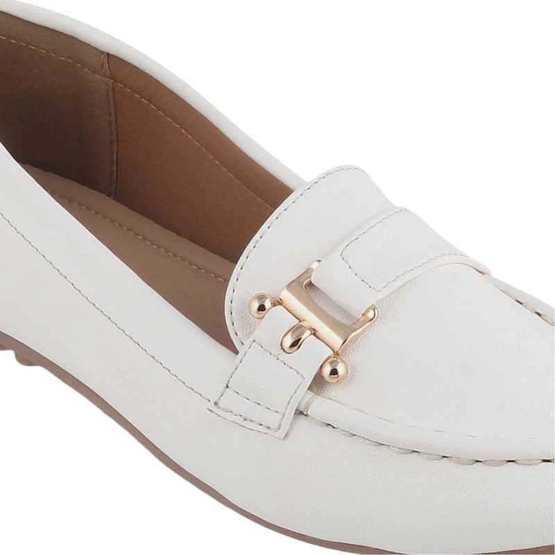 tresmode Sativa White Women's Casual Loafers in Size 3 UK / 36 EU