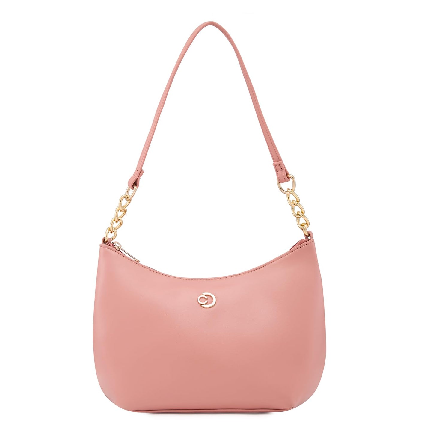 Caprese Perline Handbag, Blush-Medium | Stylish Solid Designed Handbag for Women with Spacious Compartment | Secure Top Zip | Perfect for Casual/Party & Daily Outings