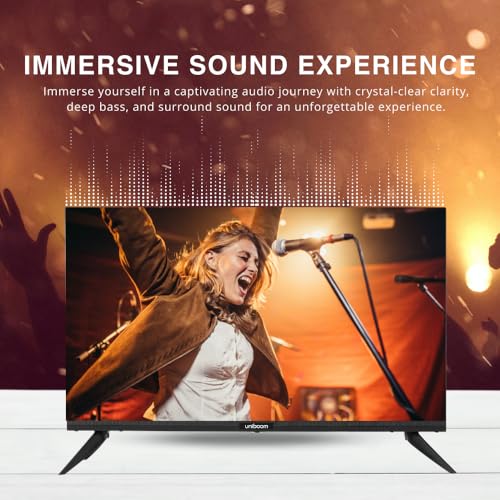 Uniboom_Optima Series 60 cm (24 inch) HD Ready LED TV 2025 Edition with 30W Sonic Boom - True Frameless - Aura Vision+ Display - (Non Smart)- 24N-ULT-AED
