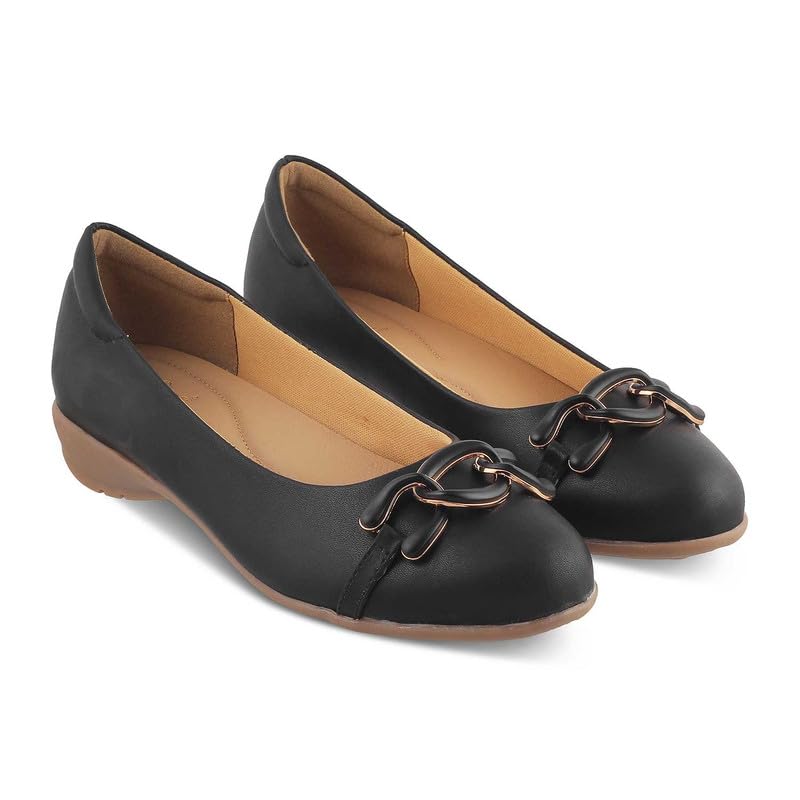 tresmode 239-VERONA Black Women Flat Ballerina EU/36 UK/3