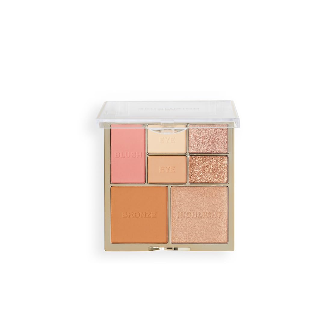 Revolution Pro- Iconic Eye & Cheek Palette- Light/Medium |All-in-one makeup must-have |7-shade palette for eyes, face and cheeks |Highly pigmented |Blendable & buildable |12gm