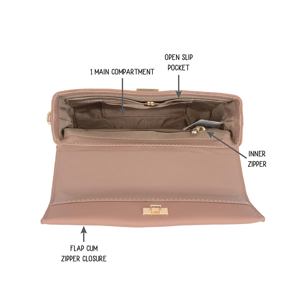 Baggit Women Brown Xxxs Size Satchel Sling Bag | Ladies Stylish Casual Cross Body Purse Handbag