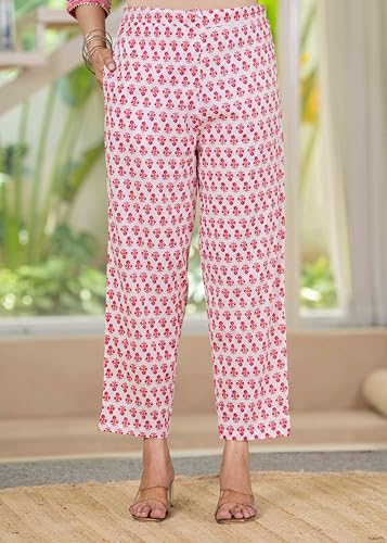 Pistaa's Women Cotton Anarkali Flair Suit Set (IN, Alpha, XS, Regular, Pink)