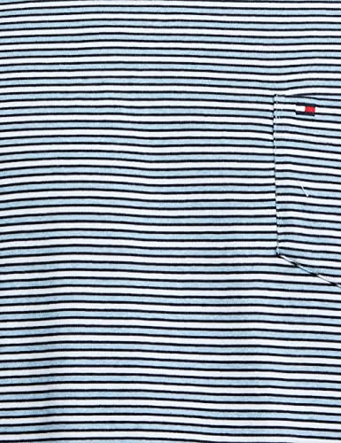 Tommy Hilfiger Men's Short Sleeve Custom Fit T-Shirt,B8372 Midtone Blue Heather,S