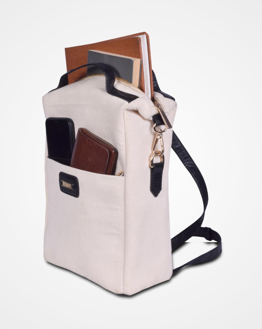 STRUTT Leather Backpack Bags | Canvas & Leather Midi| For Women/Girls Office/College Stylish |Airportl bag | Casual | Stylish | Shoulder Bag for Girls College | Sling |Travel Daily Use