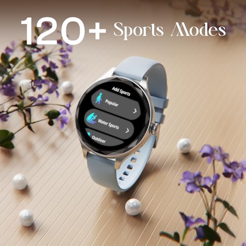 Fire-Boltt Phoenix Aura Women Smart Watch with 1.26” Diamond-Cut HD Display, Rotating Crown, Wireless Charging, Bluetooth Calling, Voice Assistant, 120+ Sports Modes - Air Blue