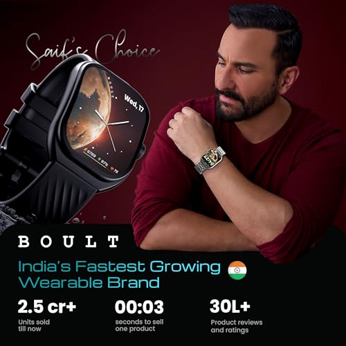 GOBOULT Trail Pro Smartwatch 2.01'' 3D Curved Screen+AMOLED, BT Calling 5.3, 600 Nits Brightness, IP68, 250+ Watchfaces, 120+ Sports Modes, AI Voice Assistant, SpO2 Tracking (Black)