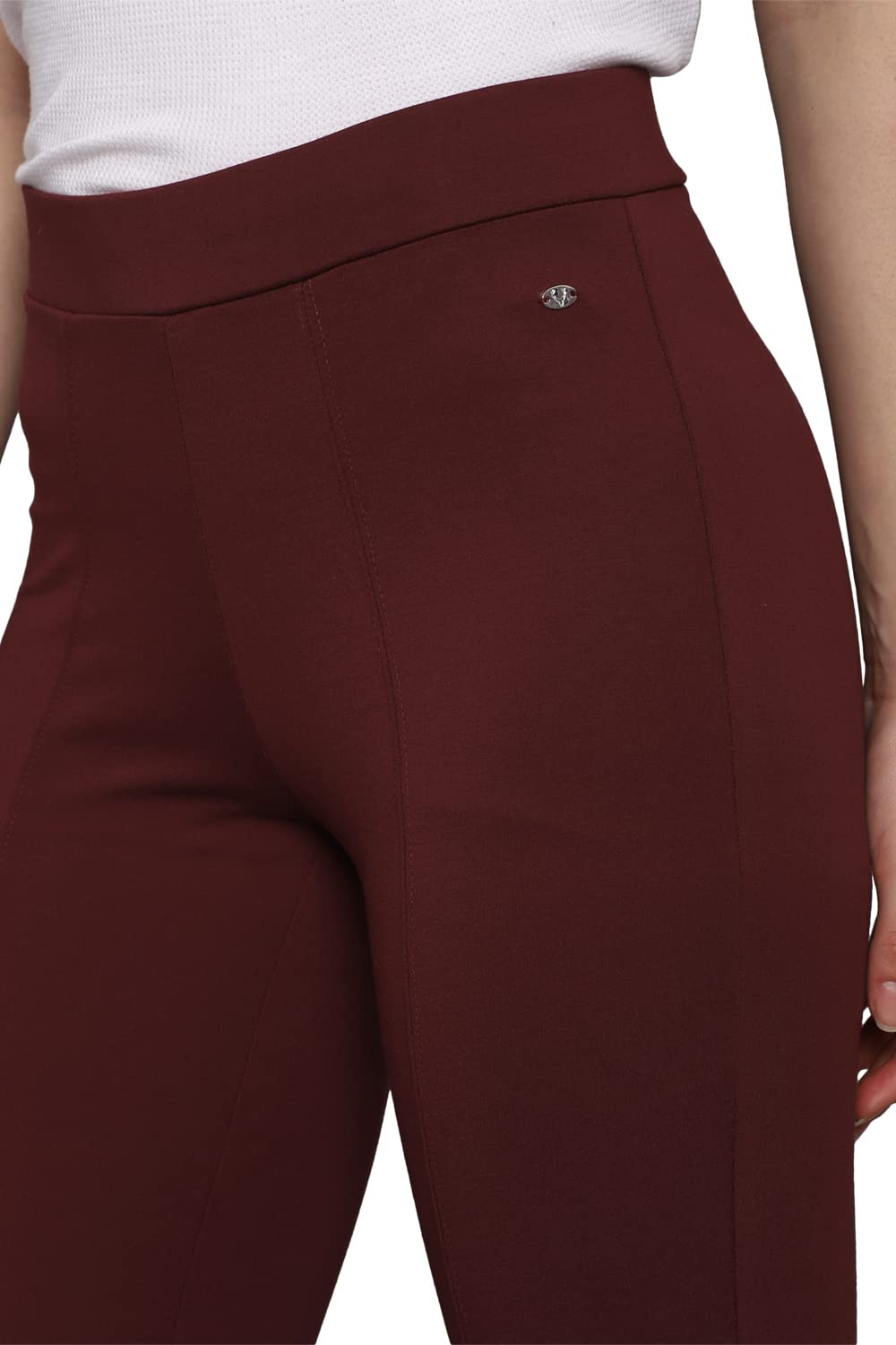 Allen Solly Women's Regular Pants (Maroon)