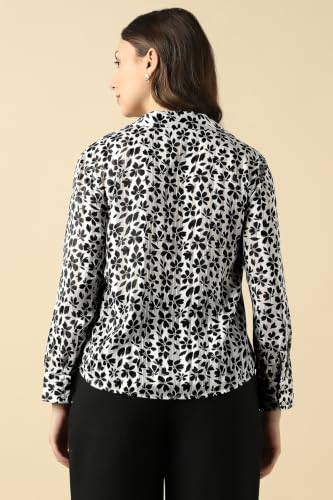 Women White Print Long Sleeves Shirt