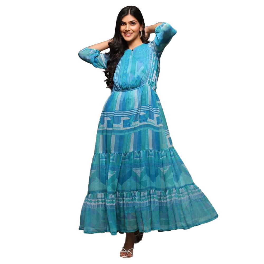 BIBA Women Printed Mix and Match(Casual D1975_Blue_36)