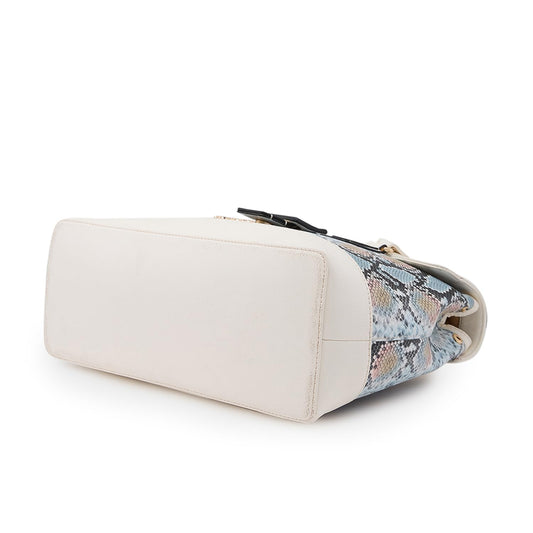 Caprese Vittoria Satchel Bag, Large | Stylish Snake Print Handbag for Women with Multiple Pockets & Compartments | Secure Buckle Lock Closure | Perfect for Casual & Daily Use
