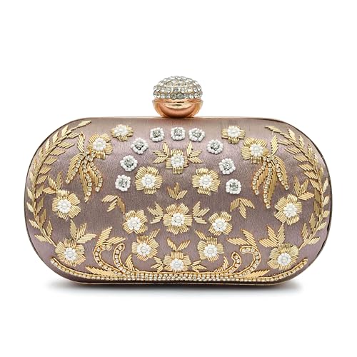 For The Beautiful You Pink Embroidered Women's Clutch (cp-128)