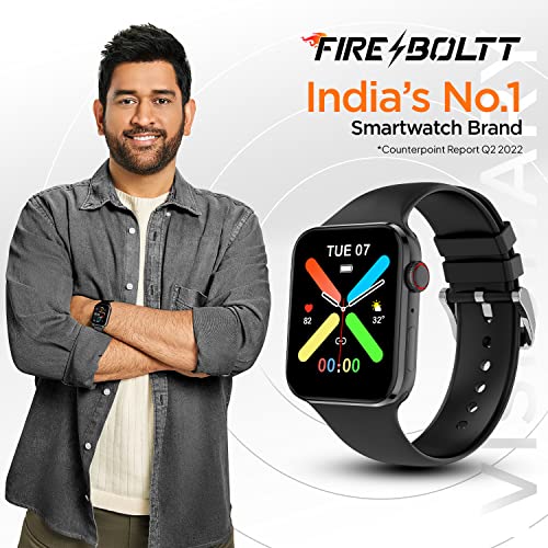 Fire-Boltt Visionary 1.78" AMOLED Bluetooth Calling Smartwatch with 368 * 448 Pixel Resolution, Rotating Crown & 60Hz Refresh Rate 100+ Sports Mode, TWS Connection, Voice Assistance (Black)