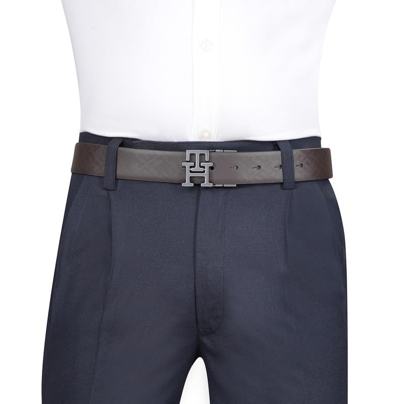 Tommy Hilfiger Men Dunmore Reversible Belt - Brown+Tan, XL 1.10M
