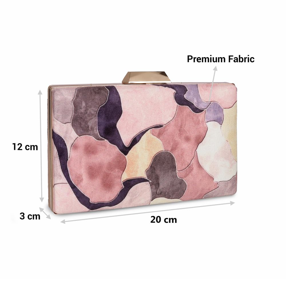 Mochi Women's Peach Fashionable Faux Leather Party Clutch (38-148)