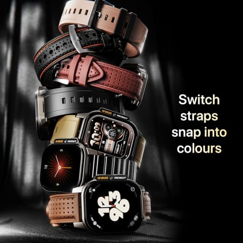 Fire-Boltt Snapp Smart Watch, Selfie Camera, 4G Nano-SIM Slot, 54.1mm AMOLED Display, Play Store- Unlimited apps, 1000mAh Battery, 2GB/4GB RAM + 16GB/64GB ROM (Jet Black Luxe)