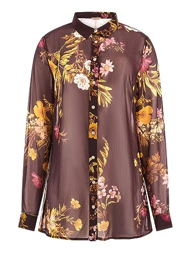 GUESS Clouis Women's Shirt – Bordeaux Model W3BH69WDW52 Synthetic, bordeaux, XS