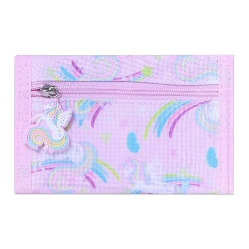 HAMSTER London Perky Unicorn Wallet - Pink, Two Zipped Compartments, Compact Size (L10 x W5 x H0.5)