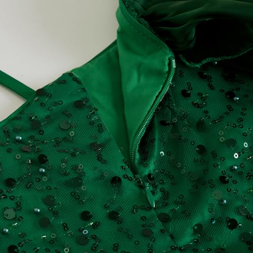 Hopscotch Girls Sleeveless Embellished Green Party Dresses for Age (12-24 Months)