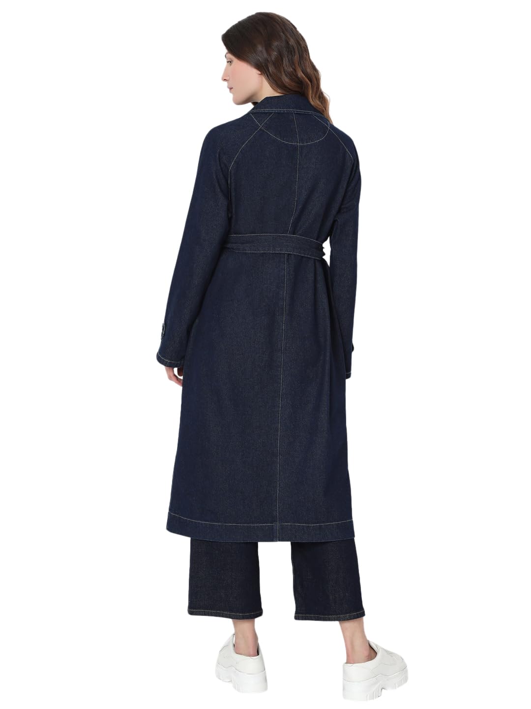 Vero Moda Women's Regular Fit Dark Blue Coat