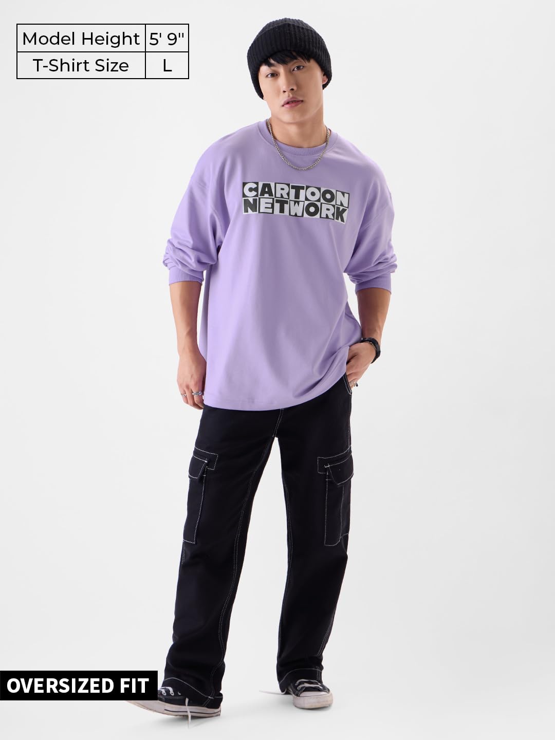 The Souled Store Cartoon Network: Johnny Bravo Men Oversized Full Sleeve T-Shirt
