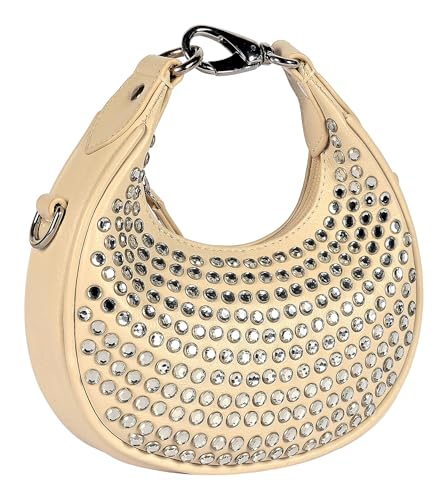eske Dona Genuine Leather Half Moon Bag Half Moon Hobo Style (Vanilla)