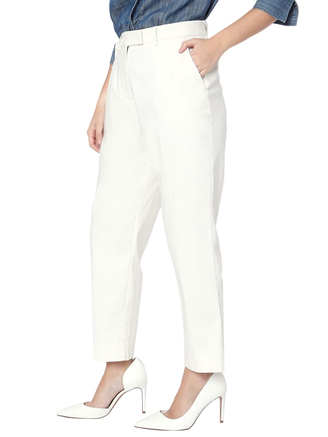 VERO MODA Womens Straight Fit Mid Rise Trouser