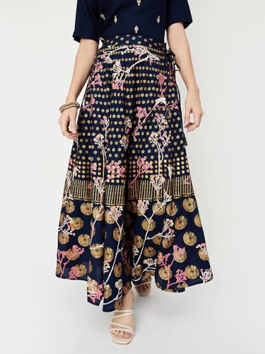 Max Rayon Western Skirt Indigo