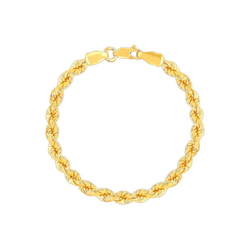 GIVA 925 Silver Golden Rope Bracelet For Him, Adjustable |Gifts for Men & Boys | With Certificate of Authenticity and 925 Stamp | 6 Months Warranty