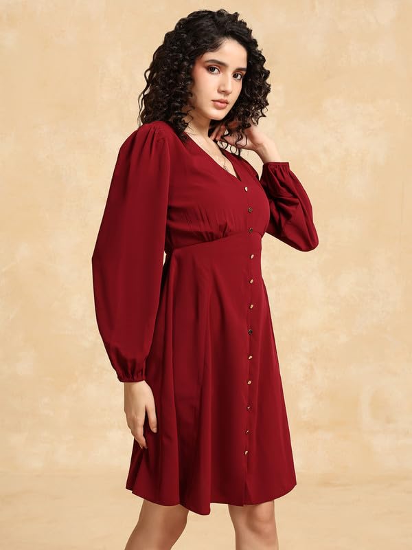 Kazo Hazel Mini Dress Wine
