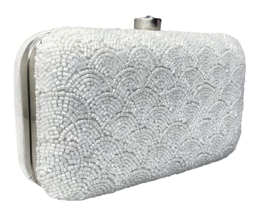 DUCHESS Women Handicraft Item Clutch (White) (000604Bg)