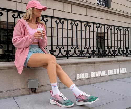 LOUIS STITCH Women’s Blossom Pink Lightweight Athleisure Sport Shoes | The Athleisure Series | Ultra-Lightweight Lace-Up Shoes for Women| Perfect for Casual, Gym & Travel Wear | LSLD-AT-RF02-PK | UK-6